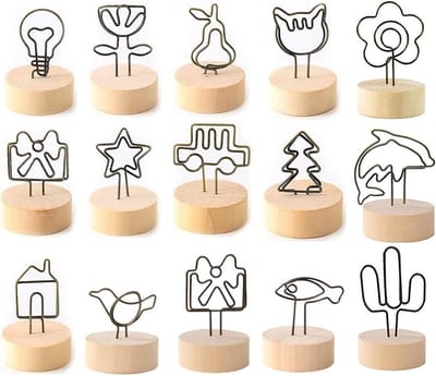 15 Stuks Houten Kaarthouders voor Tafeldecoratie, Fotohouders en Naamkaartjes