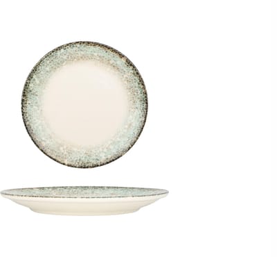 Kütahya Porselen Dessertbord - Rust Green - Porselein - 19 cm - set van 6
