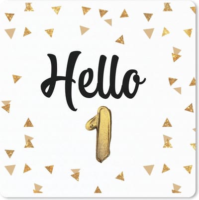 Muismat 20x20 cm - Mousepad Verjaardag - Goud - Confetti - Muismatten