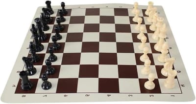 Schaakspel Opvouwbaar - Schaakbord Set - Strategisch Spel - Met Extra Koninginnen - 51cm - Bruin
