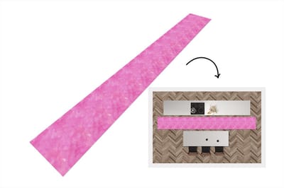 Keukenloper - Keukenmat - Waterverf - Roze - Patronen - 400x50 cm - Keuken vloerkleed
