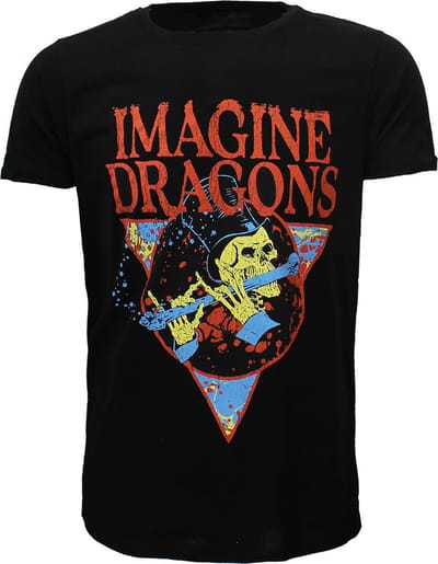 Imagine Dragons Bones Flute Skeleton T-Shirt - Officiële Merchandise - S