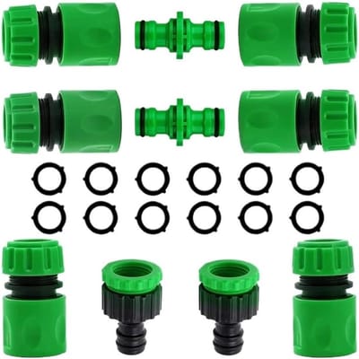 Tuinslang Koppeling Set - Tuinslang Koppelingen - Tuinslang-snelkoppeling van ABS – 1/2 inch dubbele mannelijke slangverbinder, adapter- en verlengset voor tuinslangen