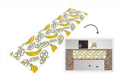 Keukenloper - Loper keuken - Banaan - Patronen - Fruit - 200x50 cm - Keukenloper vinyl