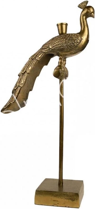 Colmore by Diga kandelaar pauw goud op standaard 27x13x58cm
