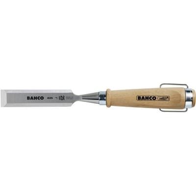 Bahco 425-24 Steekbeitel, houten handgreep, vernikkelde stalen ring, 24 x 140 mm.