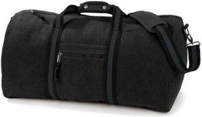 Quadra Vintage Canvas Holdall Duffelzak - 45 Liter (Vintage Zwart)