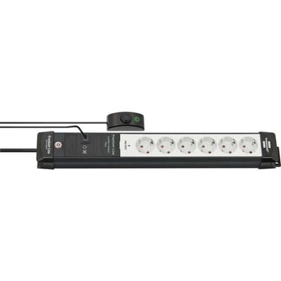 Brennenstuhl 1951560102 Stekkerdoos met schakelaar 6-voudig Zwart, Lichtgrijs Randaarde stekker 1 stuk(s)