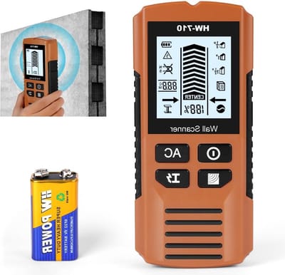 Stud Finder Wandscanner, 5-in-1 Elektronische Detector met LCD Scherm en Geluidsalarm, Voor Hout, Metaal en Elektriciteitsdraden Detectie, Ideaal voor Klussen en Renovaties