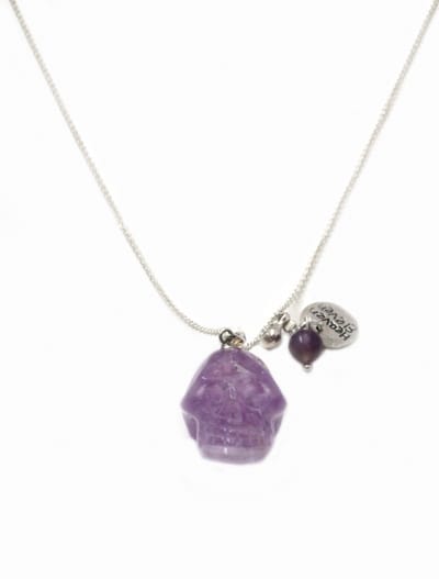Heaven Eleven - dames - ketting - 925 - zilver - amethist - schedel - limited edition - 74cm
