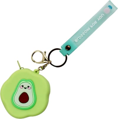 Vrouwelijke portemonnee van silicone met sleutelhanger en armband, ritsportemonnee voor munten, sieraden en sleutels, groen en elegant