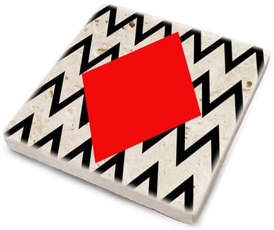 Asir - Onderzetter - 100% Natuursteen - 10 x 10 x 1 cm - Veelkleurig