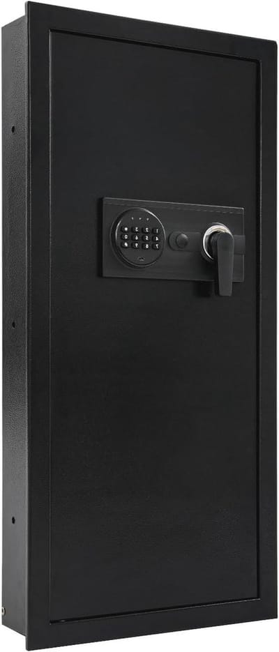Inwerpkluis Cijferslot - Wandkluis Sentry - Waardevolle Spullen Beveiligen - Dubbel Alarm Systeem - 80x37x10 cm - Zwart