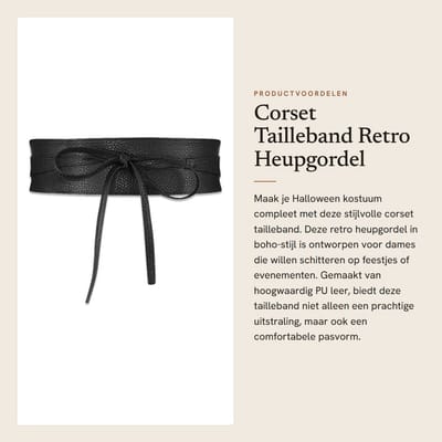 Dailygoods- Corset Dames - PU Lederen Tailleriem - Retro Heupgordel - Brede Riem - Bandage Wrap - Comfortabel en Duurzaam
