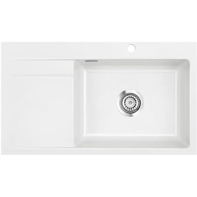 Systemceram Keradomo Stema 86 SL/ F sink right for flush installation with manual override, incl. tap hole 551001-12
