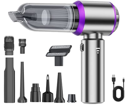 Handheld stofzuiger, 15000Pa mini draadloze draagbare stofzuiger met 3 snelheden, multifunctionele krachtige draadloze autostofzuiger met borstelloze motor, voor auto, huisdieren, huis