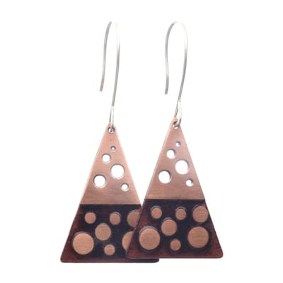 Bela Donaco - Oorbellen Enamel – Glas Emaille – Sterling Zilver – Transparant Bruin