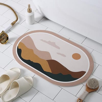 Absorberende Mat Tapijt Vloermat Voetmat Eenvoudig Lucht Badkamer Absorberend Toilet Entree Ovaal 80*120cm