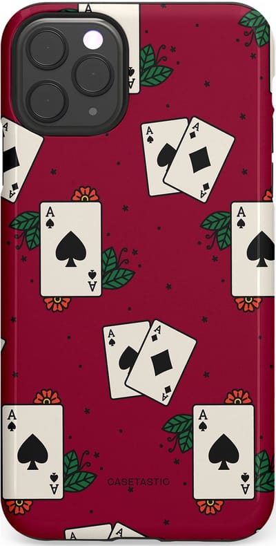 Casetastic Hoesje Geschikt voor Apple iPhone 11 Pro Max - Stijlvolle Beschermende Duo-layer Case - Casino Aas