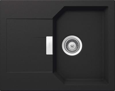 Compacte Keukenspoelbak Onyx met Verkort Druiprek 64x51 cm
