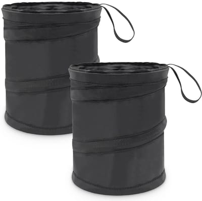 2 stuks vuilnisemmer voor auto, vuilnisemmer, inklapbaar, draagbaar, voor dagelijks gebruik en reizen, zwart