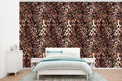 Behang - Fotobehang Dierenprint - Luipaard - Design - Luxe - Breedte 345 cm x hoogte 220 cm