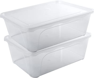 Hega Hogar Vershoudbakje - 2x - hoog/diep - transparant - 2 liter - 22 x 15 x 8 cm - vershouddoos - Vienna - bakje - Mealprep