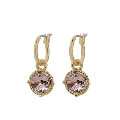 Biba Hang Oorbellen Goud met Swarovski Steentje Rosaline