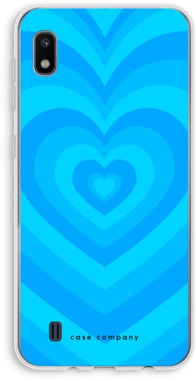 Case Company® - Hoesje geschikt voor Samsung Galaxy A10 hoesje - Hart Blauw - Soft Cover Telefoonhoesje - Bescherming aan alle Kanten en Schermrand
