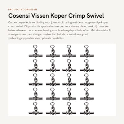 Dailygoods - vissen crimp swivel connector - T-vormige carabiner - kruislijn haken - visaccessoires - voor hengelsport