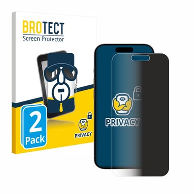 BROTECT - privacy screenprotector voor Apple iPhone 15 Pro - Folie Beschermfolie Blauwlichtfilter 2 Stuks
