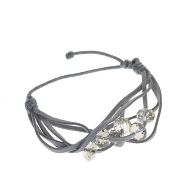 Behave - armband grijs imitatieleer kralen - alledaagse stijl - nikkelvrij