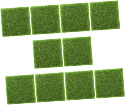 Kunstgras Matten - Nep Gras - Tuindecoratie - Onderhoudsvrij - 3 Sets - Groen
