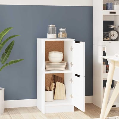 vidaXL - Dressoir - 30x30x70 - cm - bewerkt - hout - wit