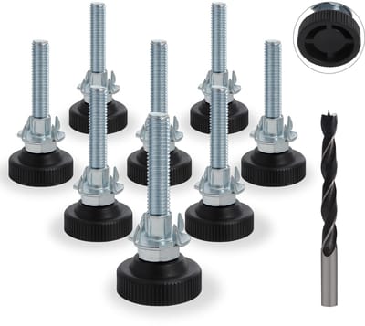 Dailygoods- Meubelpoten Verstelbaar 8 Stuks - Antislip Meubelpoten - Nivelleringsvoeten - M8 x 50 mm - Maximaal 250 kg - Hoogte 12-63 mm - Nivelleringspoten