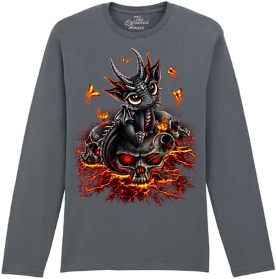 Draak Skull Descendent Of The Volcano The Coloured House Longsleeve T-shirt XXL