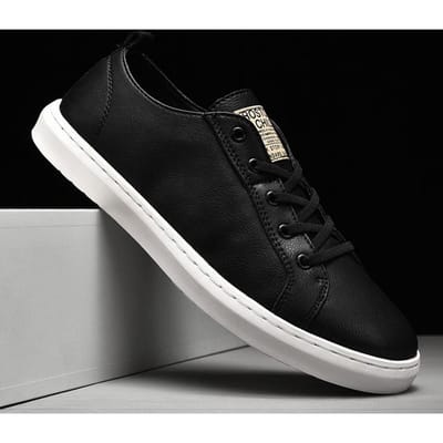 Chaussures de Mode Homme Oxfords à Lacets Nouveauté Extérieur Fait Main Cuir Véritable Décontracté Chaussures Blanches Homme Ballerines Souples Homme Baskets 10 noir