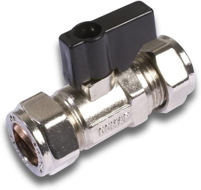 Afsluitklep 15 mm met Draaibeugel Chroom Wit