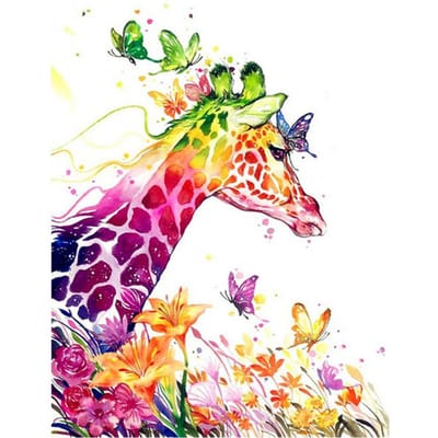 Diamant schilderij aquarel giraffe diamant diy borduurwerk ambachtelijke schilderij dier diamant muur kunst 20X30CM pink