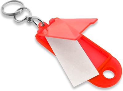 Openklapbare sleutellabels oranje  60x22mm - 100 stuks