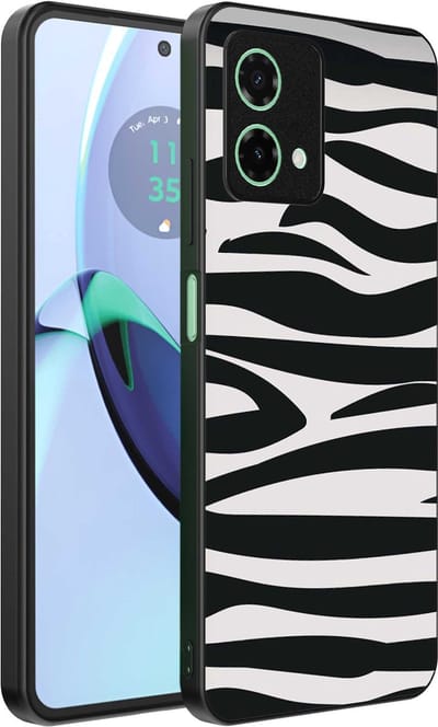 Geschikt voor Motorola Moto G84 Telefoonhoesje met zebra opdruk - TPU backcover case zebra design - Zwart Wit - Smartphonica geschikt voor Motorola Moto G84
