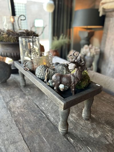 LUKSA| DIENBLAD OP POOTJES| HOUTEN DIENBLAD| LUKSA| DECORATIE