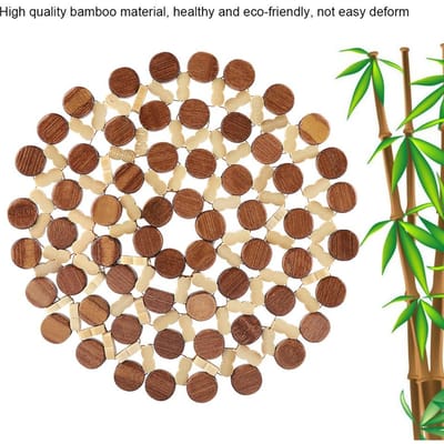 Ronde Bamboe Kop Pot Schotel Onderzetter Hittebestendige Tafelmat Placemat L 120x60x0.3cm / 47.2x23.6x0.1in