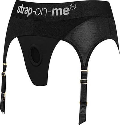 Strap-On-Me - Strapon Harnas Lingerie - Rebel - Zwart - Maat 2XL