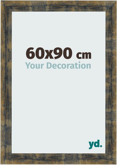 Your Decoration - Fotolijst 60x90 cm - MDF - Blauw Goud Gemeleerd - Pisa