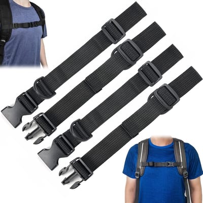 Verstelbare Borstband voor Rugzakken, 2 Stuks, Snelle Ontgrendeling, Ideaal voor Reizen, Klimmen en Joggen