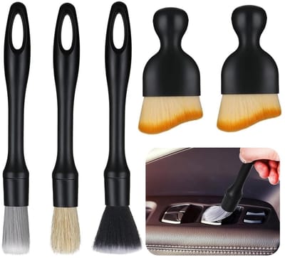 Dailygoods - Auto Reinigingsborstels - 5 Stuks - Zachte Borstels voor Interieur - Geen Krassen - Stof Reinigingsborstels - Perfect voor Auto Onderhoud...