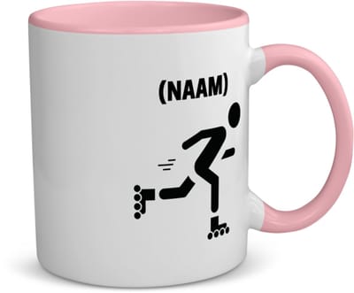 Akyol - skeeleren met eigen naam koffiemok - theemok - roze - Sport - skeeleraars - skaten - 350 ML inhoud