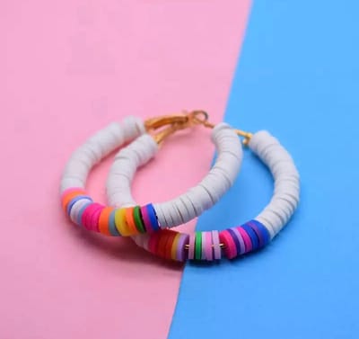 Akyol – kralenoorbellen – kleurrijk – boho - bohemian oorbellen - ibiza style - ibiza oorbellen - ronde oorbellen – vrolijke oorbellen – cadeau – gift - oorbellen cadeau - festival - zomer - cadeau voor dame - ring oorbel