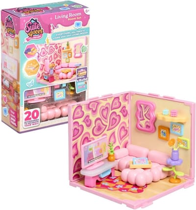 Woonkamerset Poppenhuis - Modulaire Kamer - Kinderen Spelen - 20 Thema Accessoires - 8 x 21.5 cm - Meerkleurig